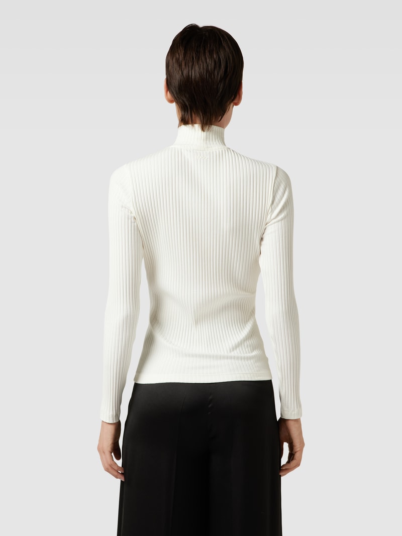 Longsleeve mit Stehkragen Modell 'Driza' in offwhite