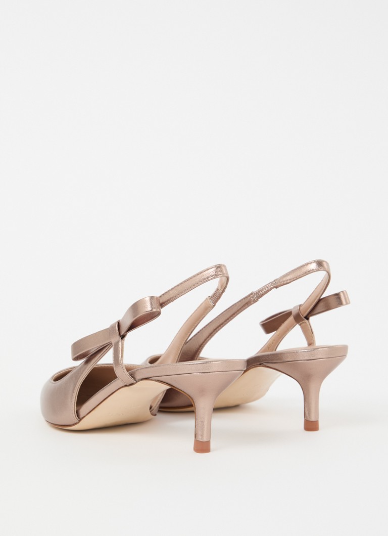 LKBennett Barette leather slingback with metallic finish