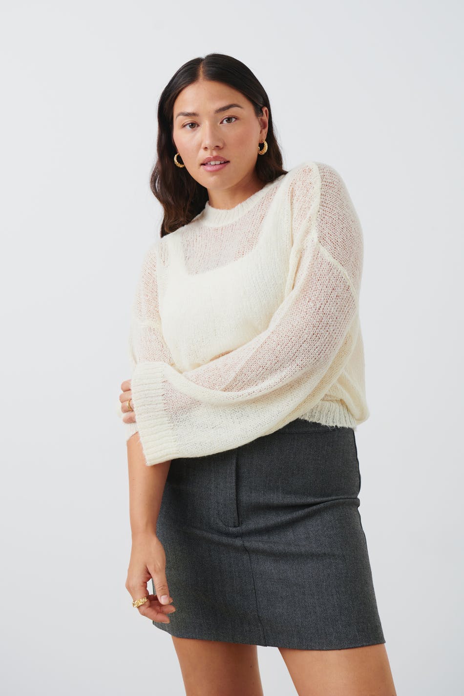 Sheer knitted sweater