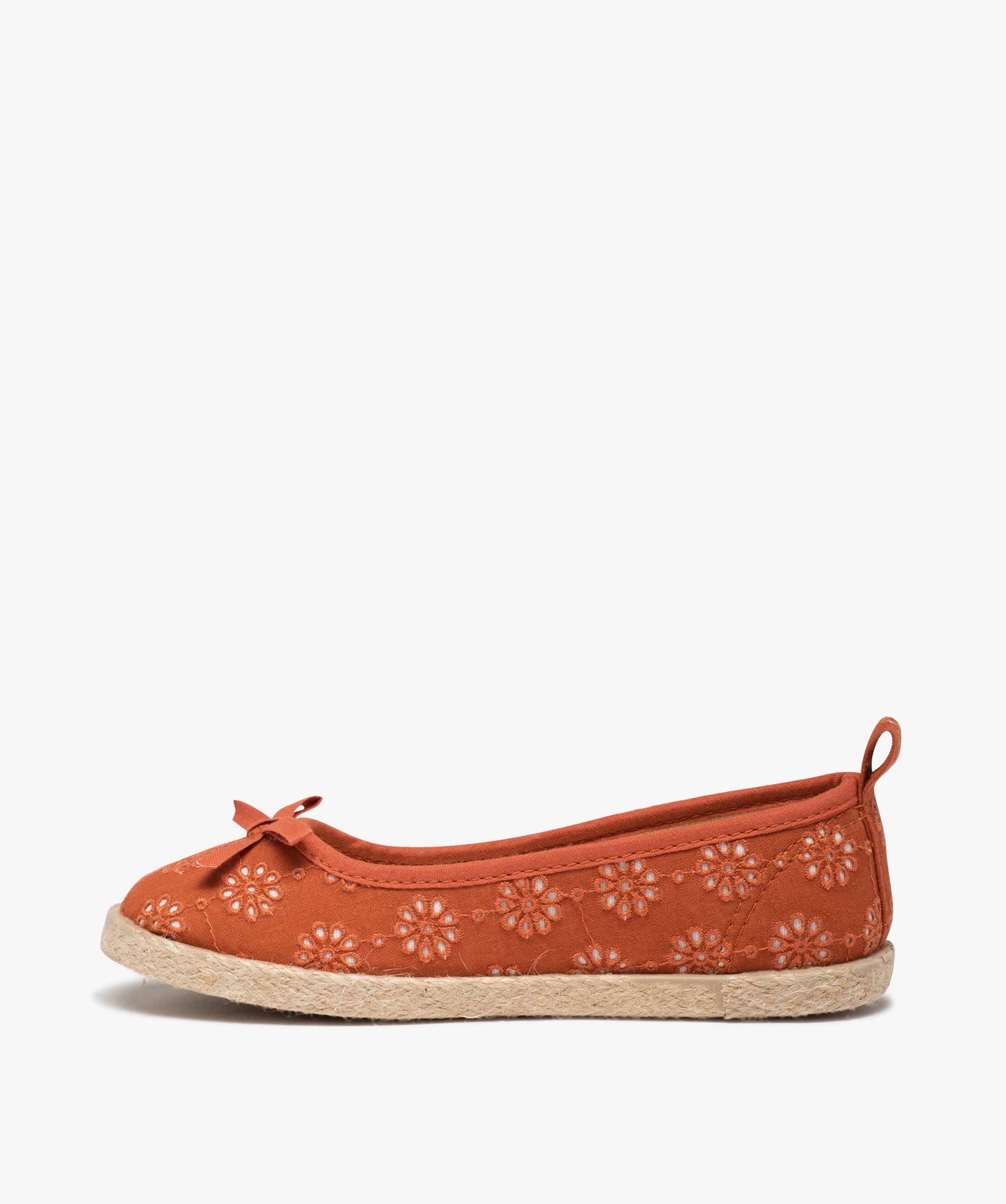 Ballerines fille dessus toile et semelle corde rouge | GEMO