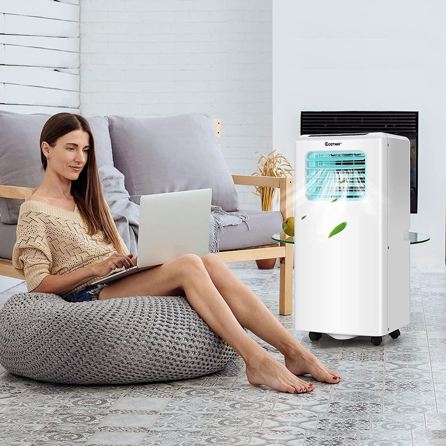 COSTWAY Klimagerät, 4in1, 9000BTU, 20m², Fernbedienung & 24H Timer
