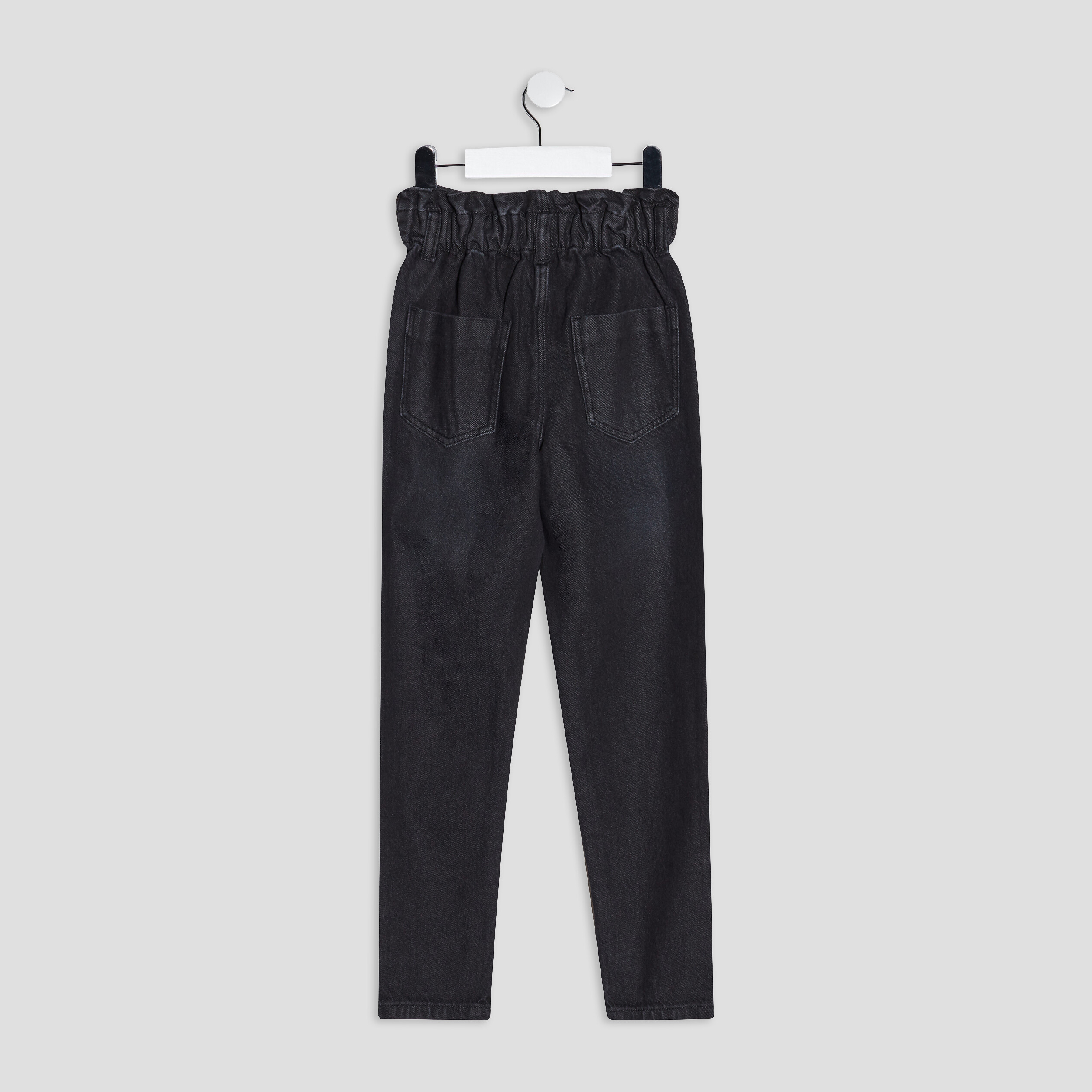 Jeans paperbag denim noir fille | La Halle