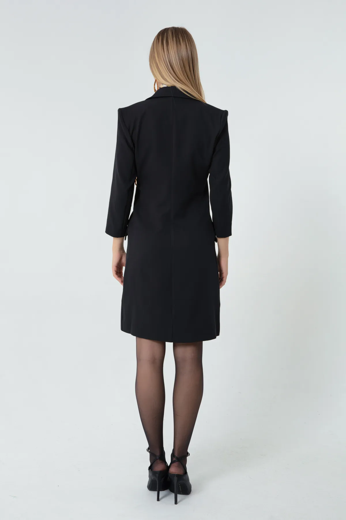 Lafaba  Schwarzes Jackenkleid mit Kettendetail für Damen