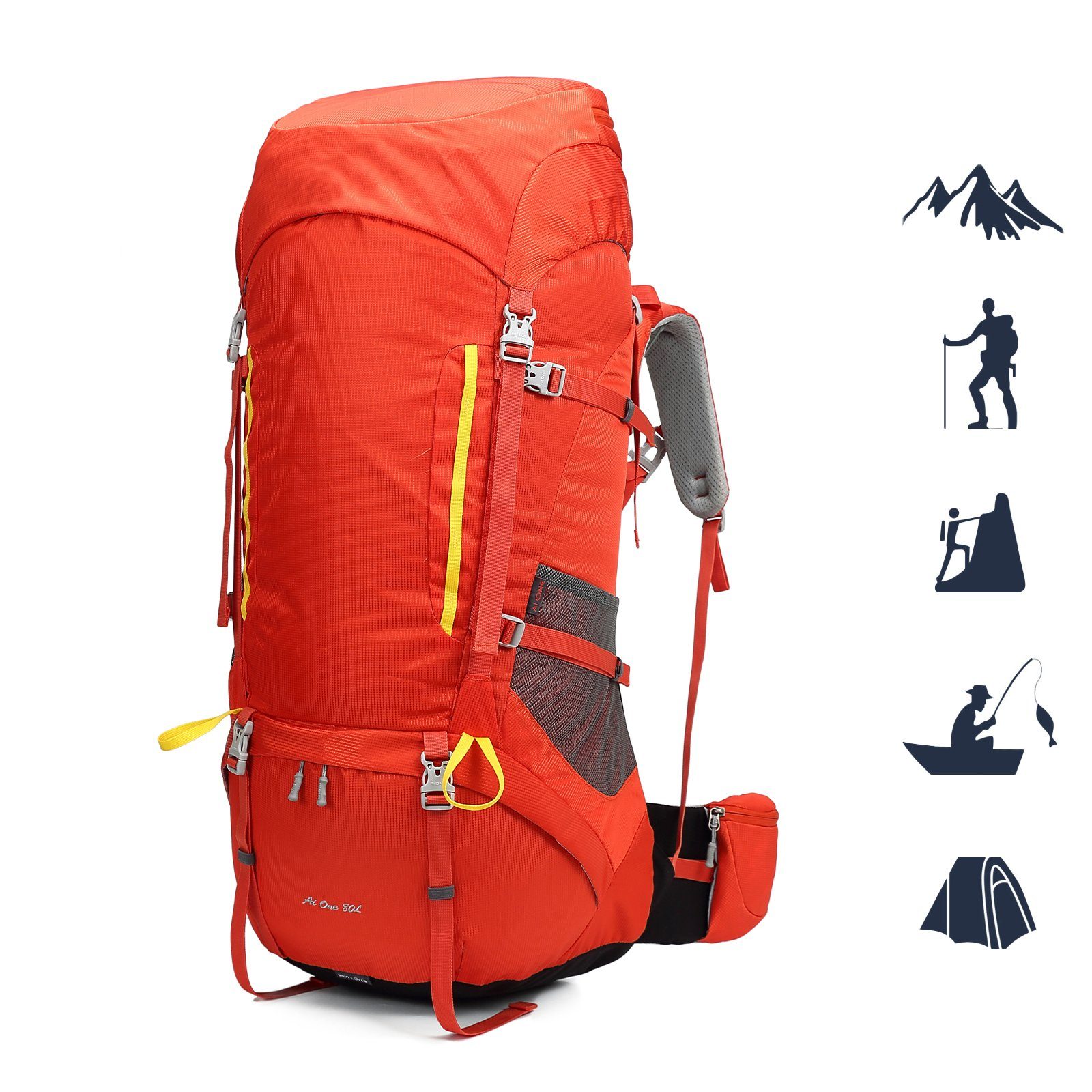 TAN.TOMI Wanderrucksack 80L Trekkingrucksack Campingrucksack Wanderrucksack Großer, Reiserucksack Mit Regenabdeckung für Wandern, Radfahren, Klettern