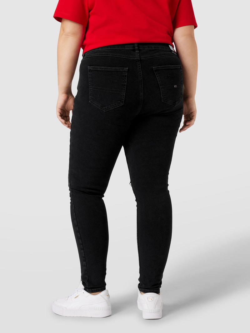 PLUS SIZE Jeans im Destroyed-Look in schwarz