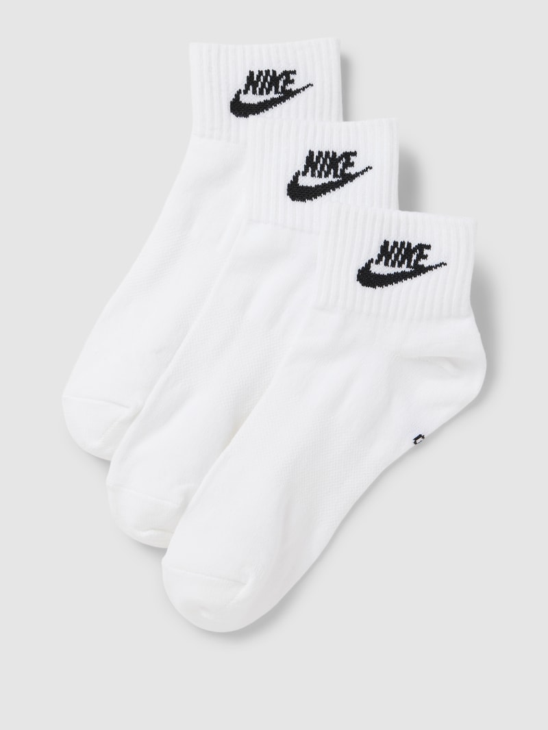 Socken mit Label-Print im 3er-Pack Modell 'EVERYDAY' in weiß