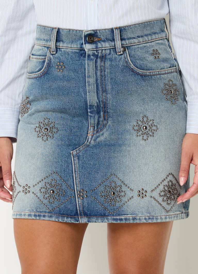 Fusta mini din denim cu împânzire MaxMara Apice