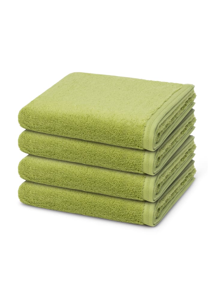 Vossen 4 X Handtuch im Set Vegan Life in Avocado günstig kaufen 50 x 100 cm