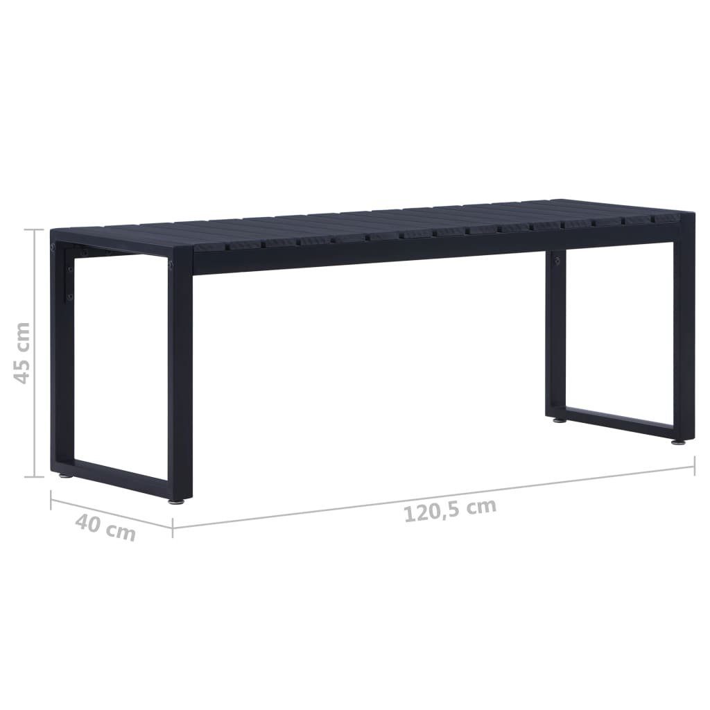 vidaXL Gartenbank Gartenbank 120,5 cm PS-Platte Schwarz (1-St)