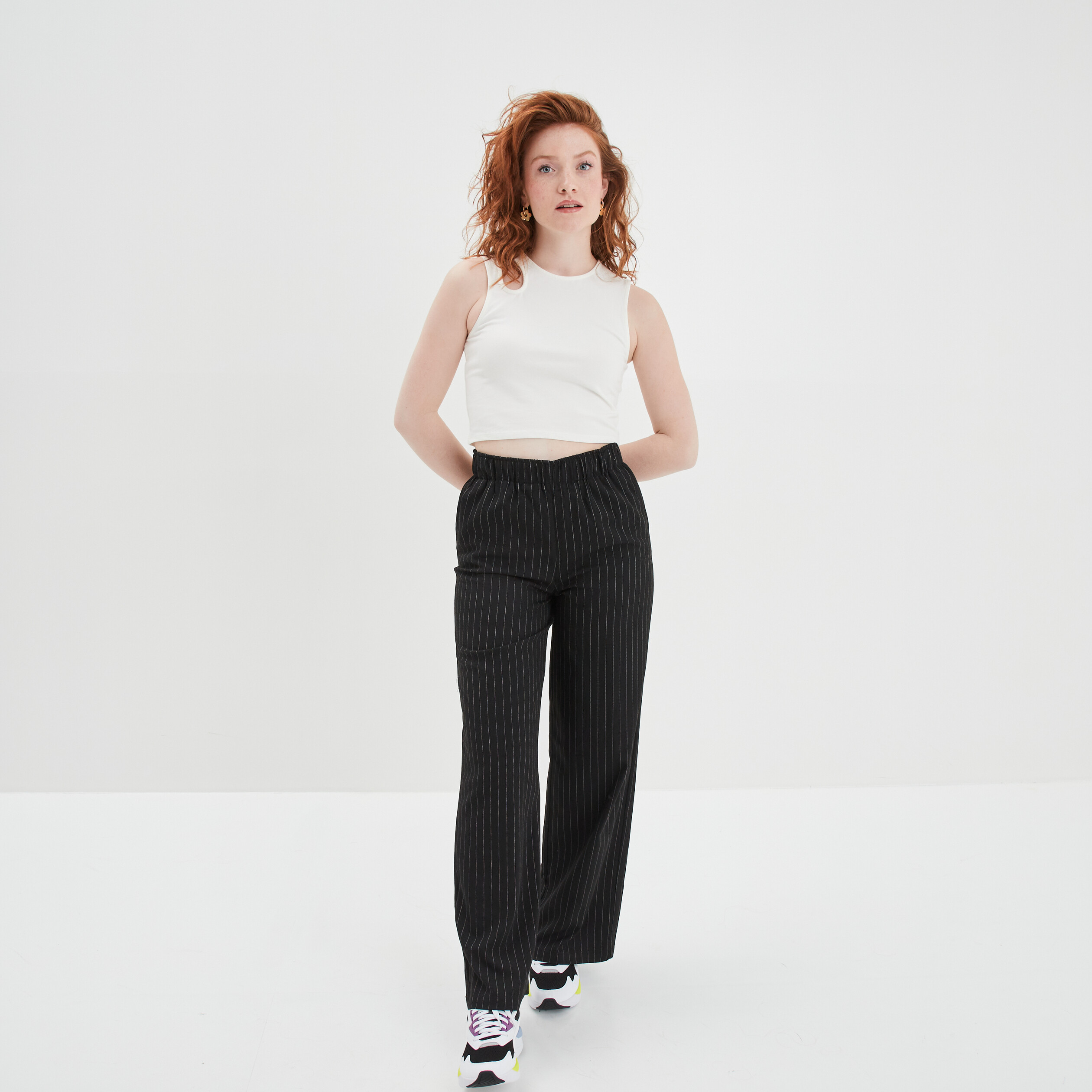 Débardeur cropped ajusté avec ouverture blanc femme | La Halle