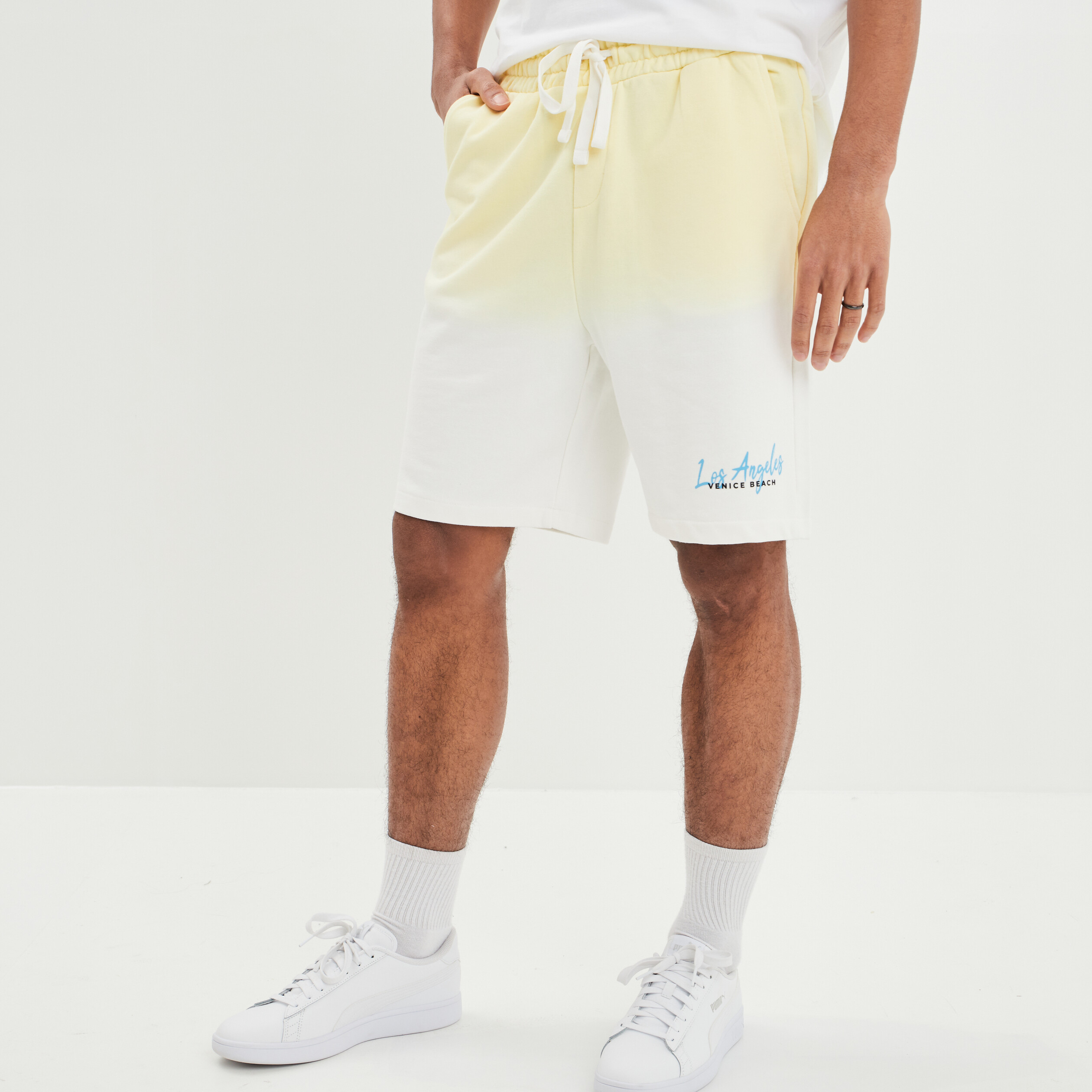 Jogging-Short avec cordon blanc homme | La Halle