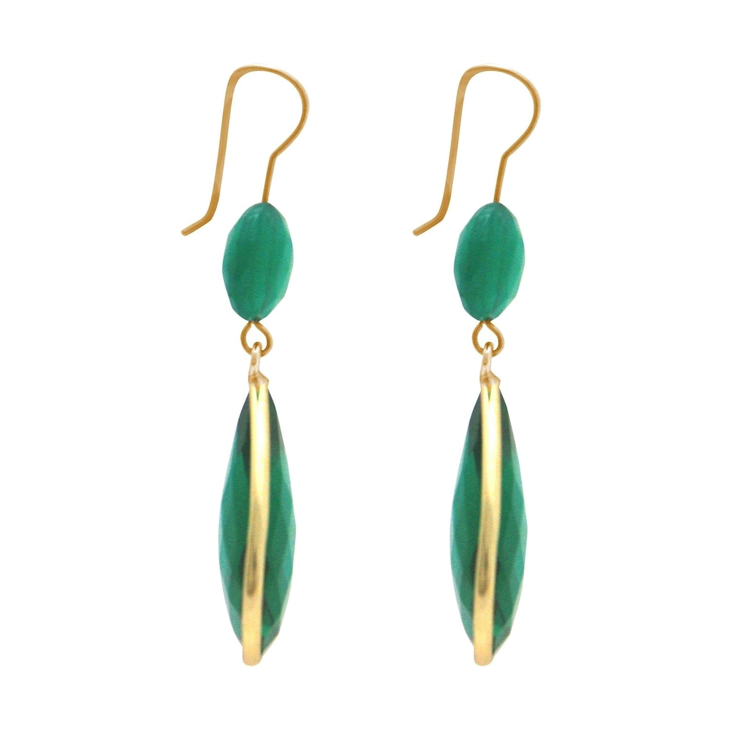 Ohrringe 'Chalcedon und Turmalin Tropfen'