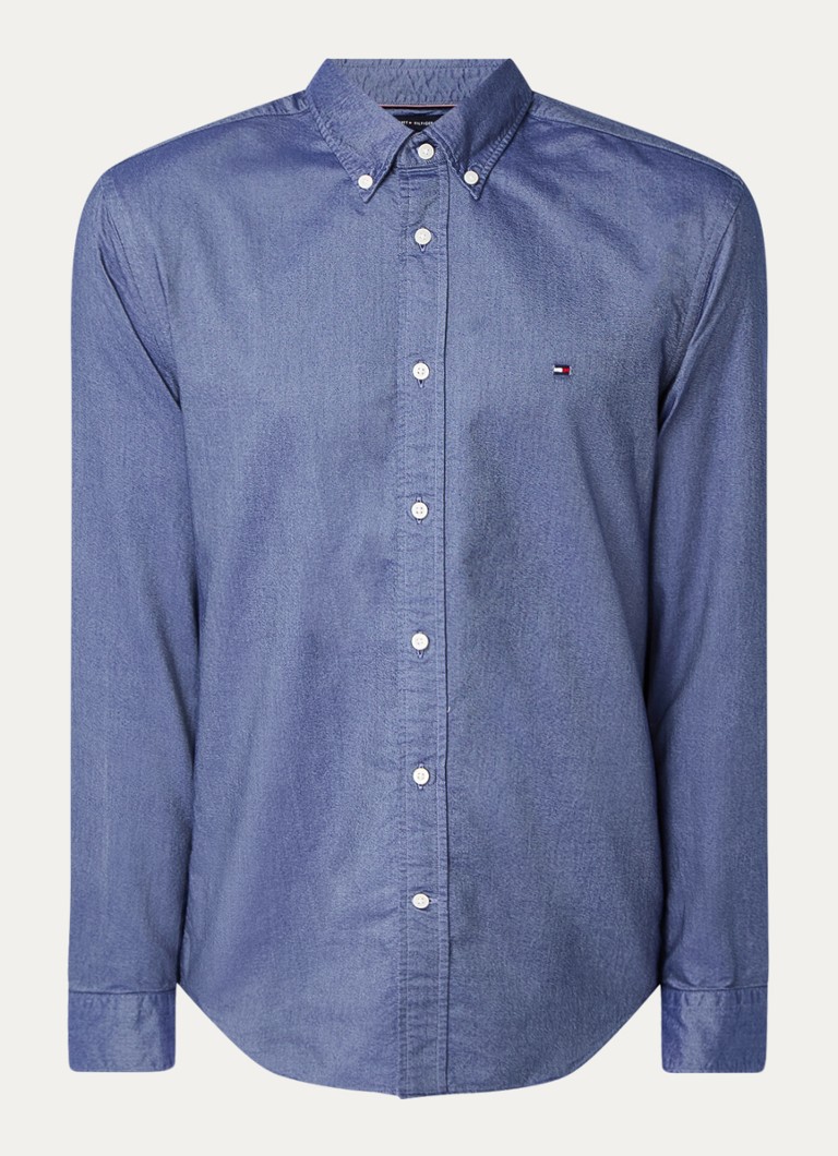 Tommy Hilfiger Solid regular fit shirt with logo embroidery