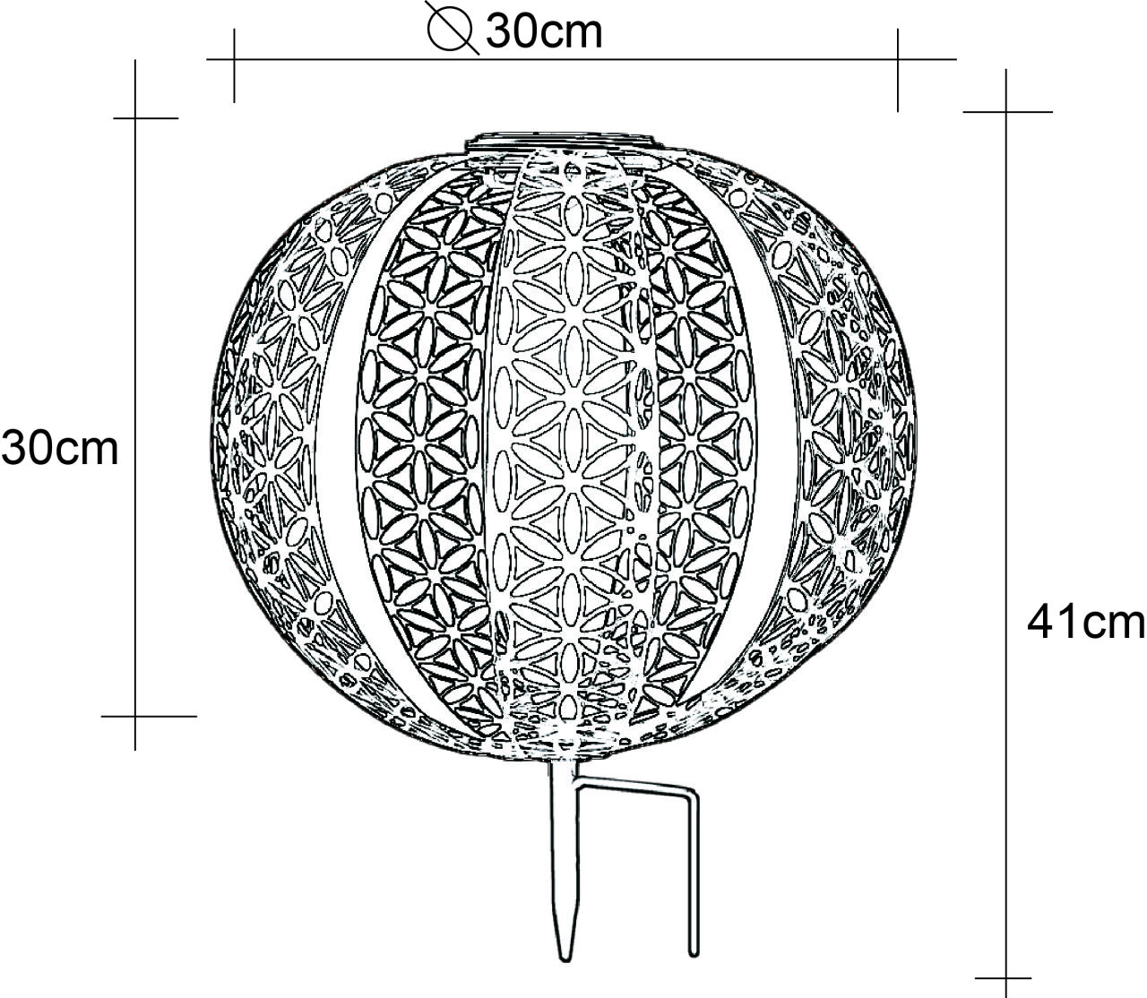 Globo Lighting - SOLARLEUCHTE METALL ROSTFARBEN, 1XLED - Solarleuchte Metall rostfarben, LED