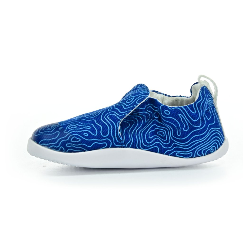 Bobux Scamp Organic Snorkel Blue Topographic Barfußschuhe