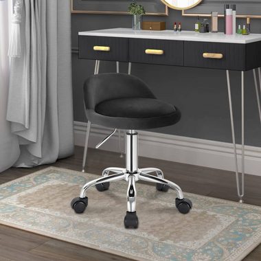 Woltu Bürostuhl, mit Rollen Drehhocker höhenverstellbar Sitzhöhe 43-54,5 cm
