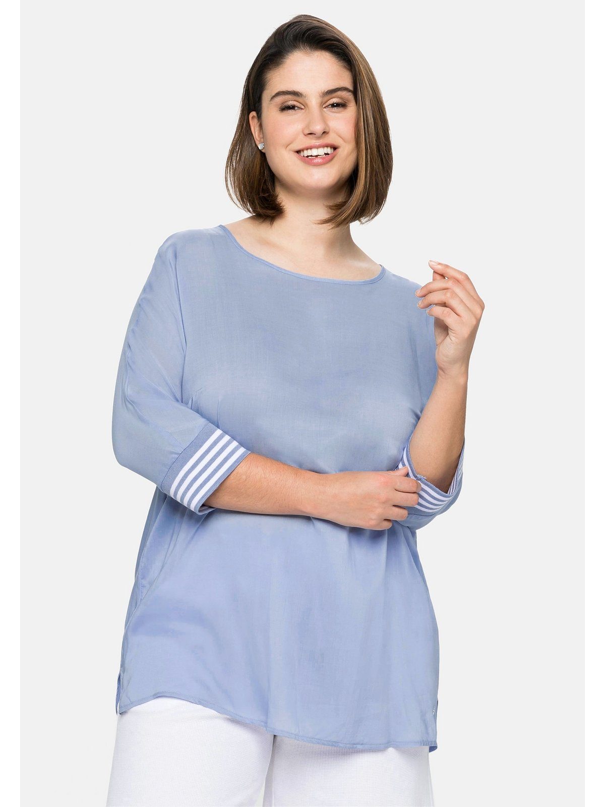 Sheego Longtunika Große Größen mit 3/4-Arm, leicht transparent