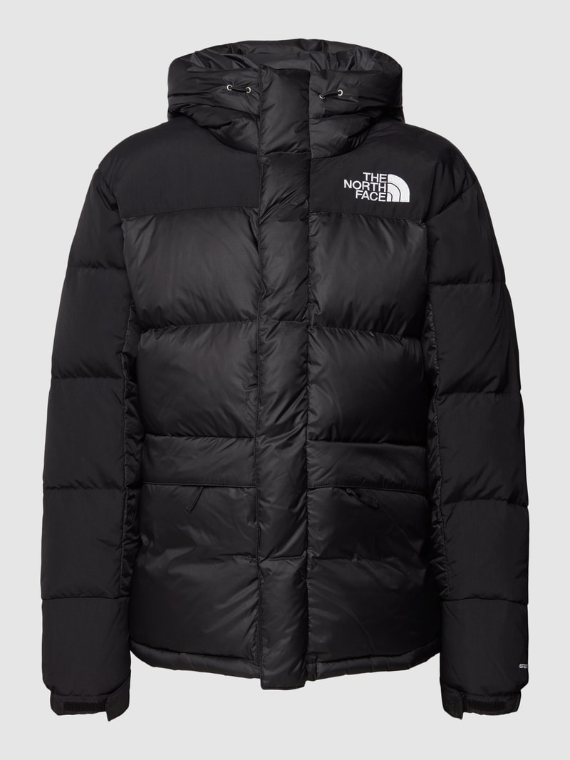 Daunenjacke mit Label-Stitching in schwarz
