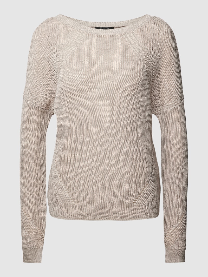 Strickpullover mit überschnittenen Schultern in gold