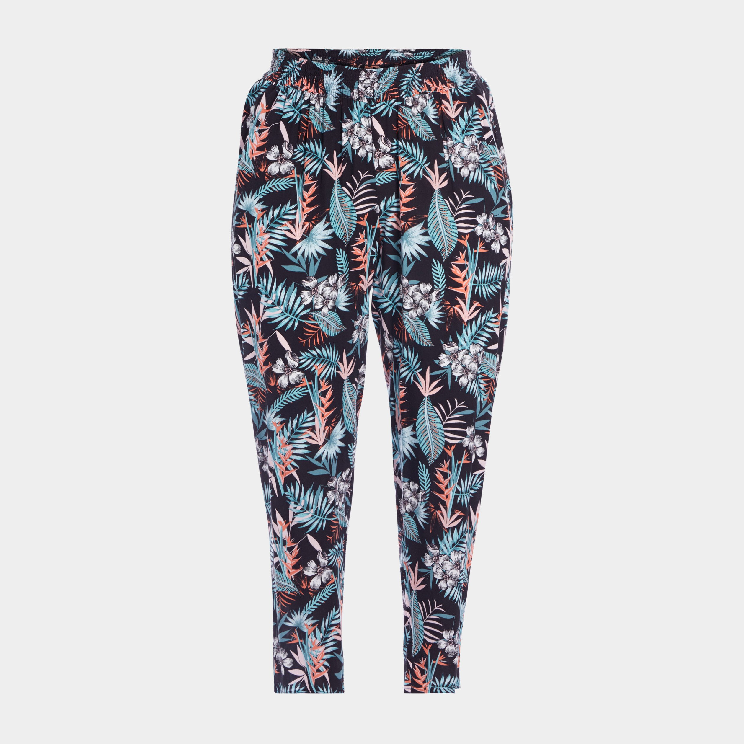 Pantalon fluide taille élastiquée noir femme grande taille | La Halle