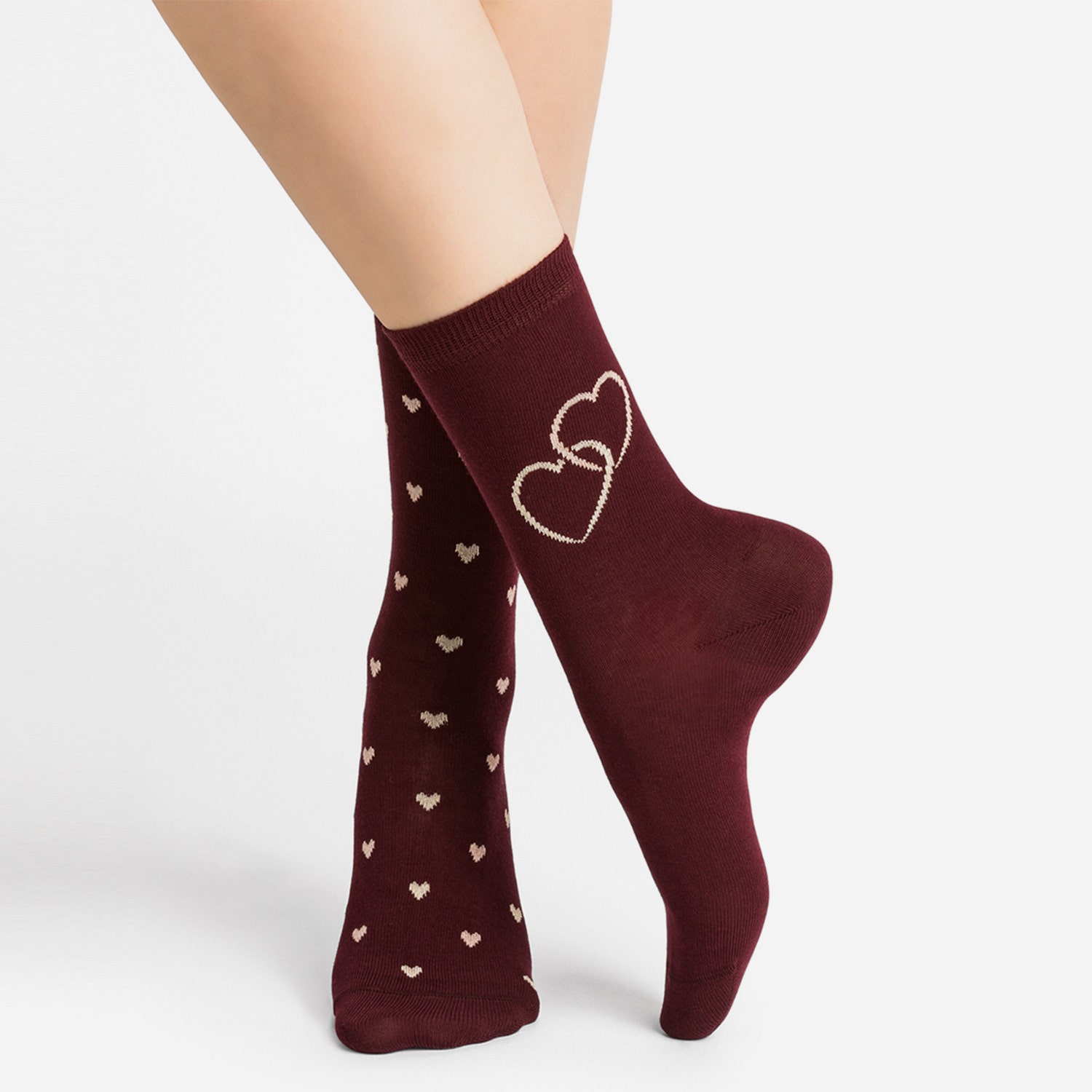 2 paires de chaussettes BLEUFORET à cœurs 37-41