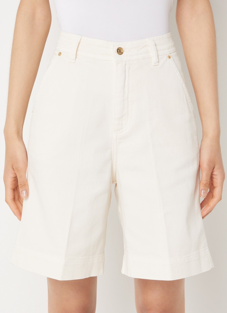 Pantaloni scurți din denim cu talie înaltă și croială largă de la ba&sh