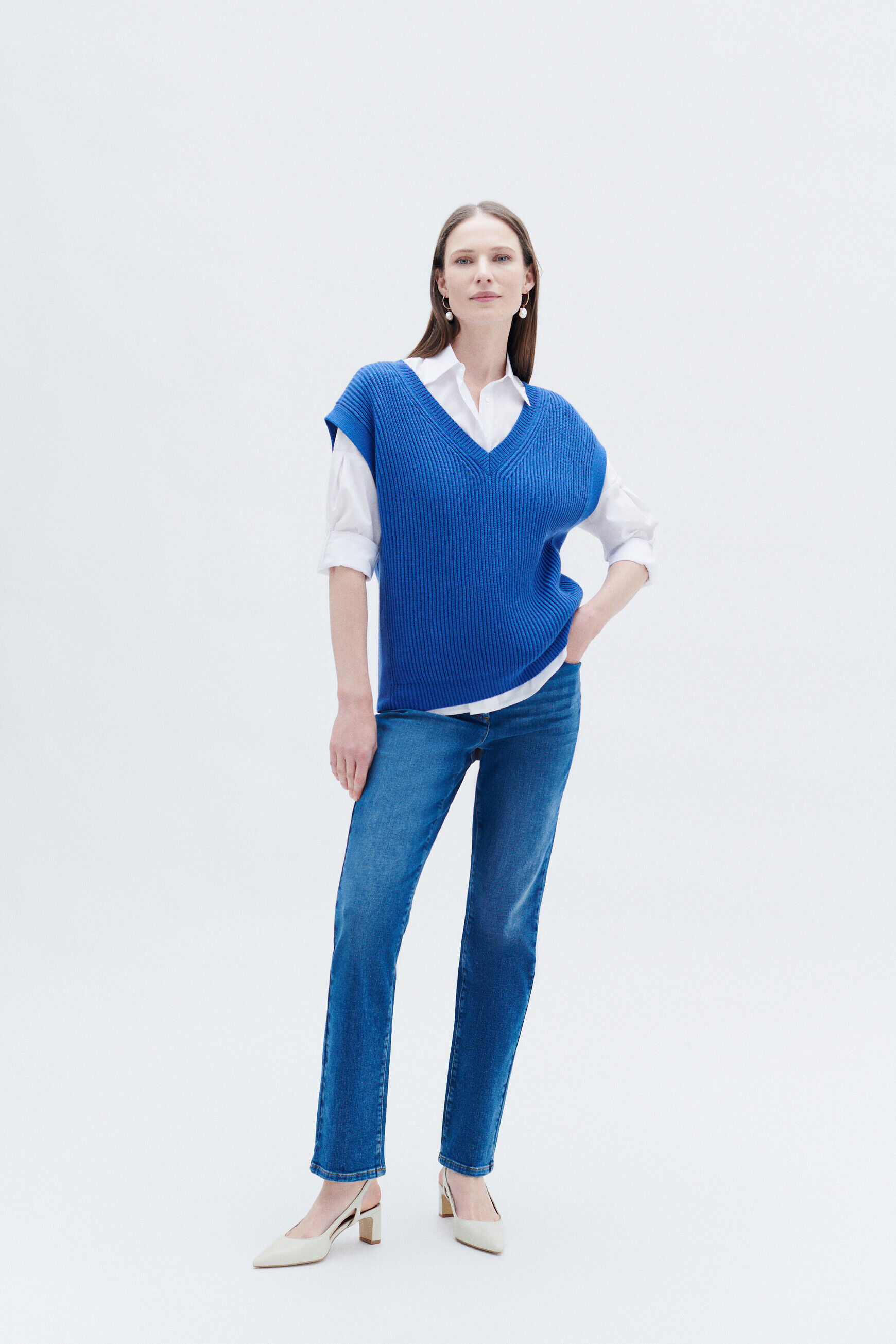 Pull mcurt bleu electrique femme