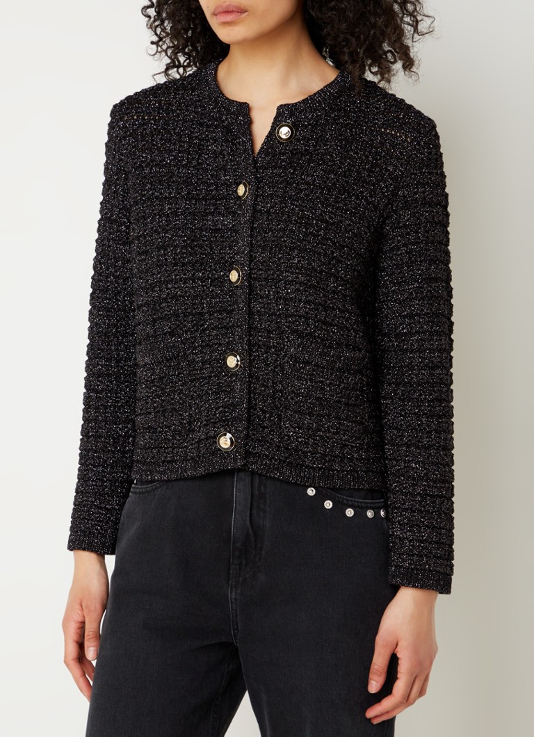 Cardigan Gaston de la ba&sh, confecționat din material gros tricotat cu lurex.