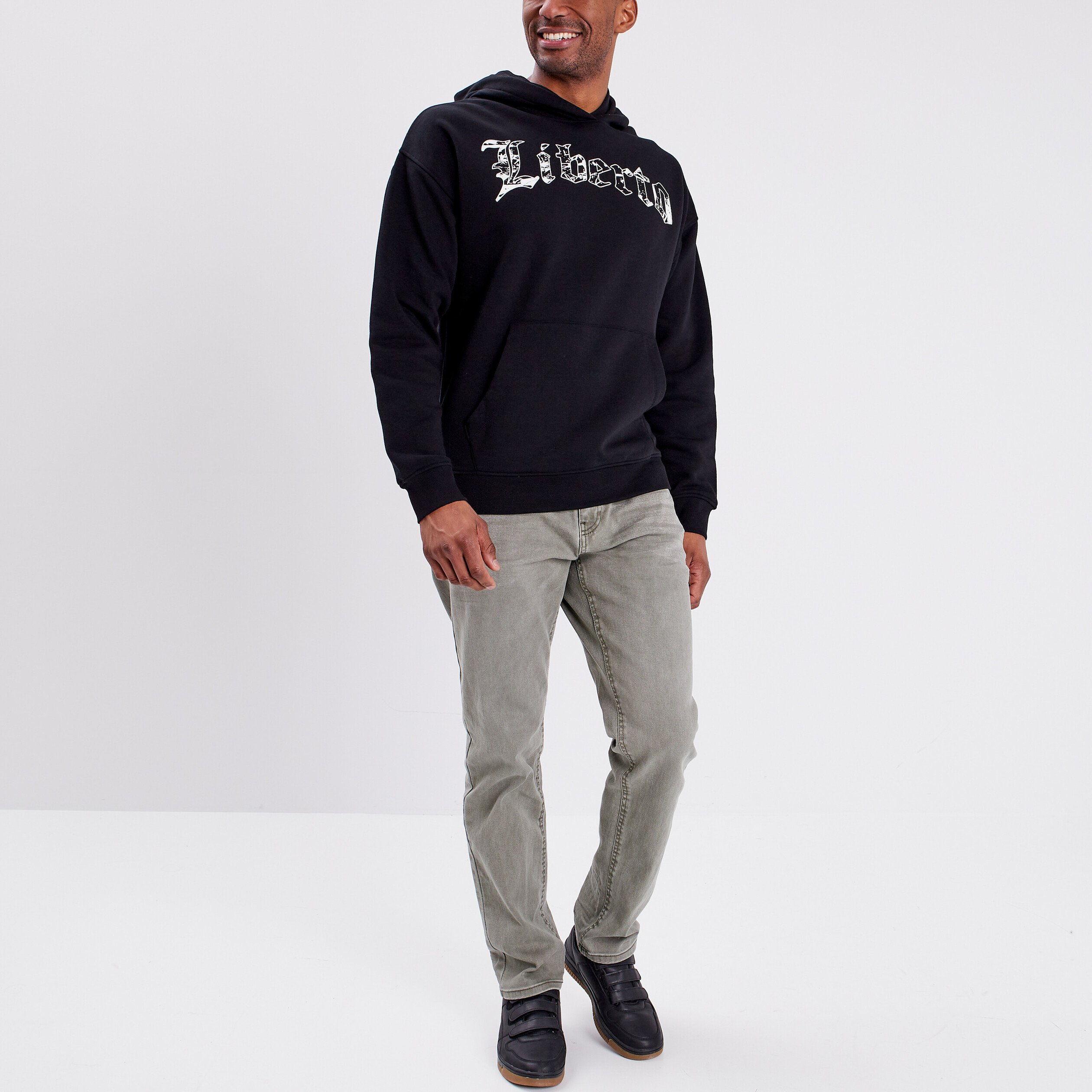 Sweat à capuche hoodie Liberto noir homme | La Halle