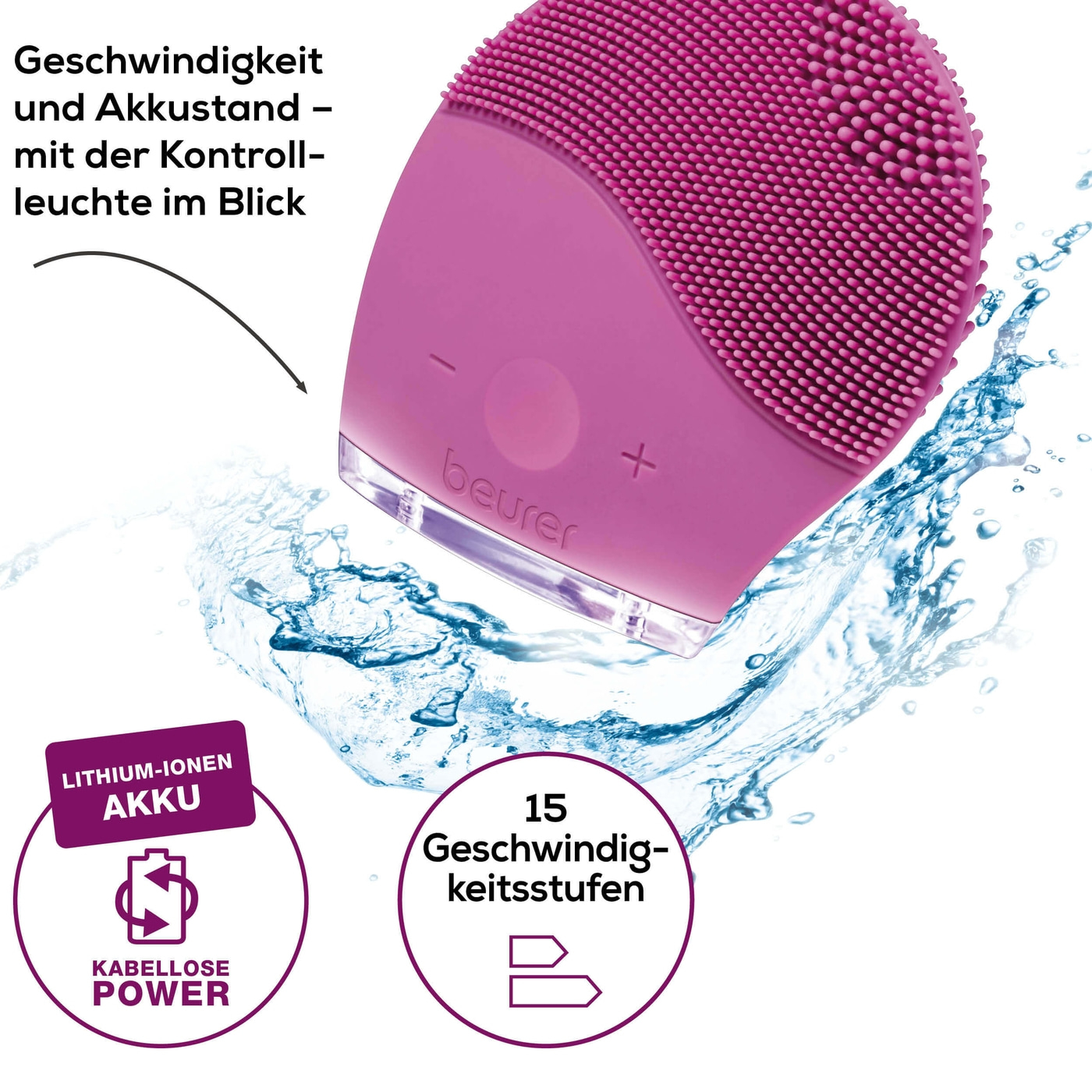 Beurer Gesichtsbürste FC 49-2-in-1 Funktion Gesichtsbürste mit porentiefer Reinigung & Massage