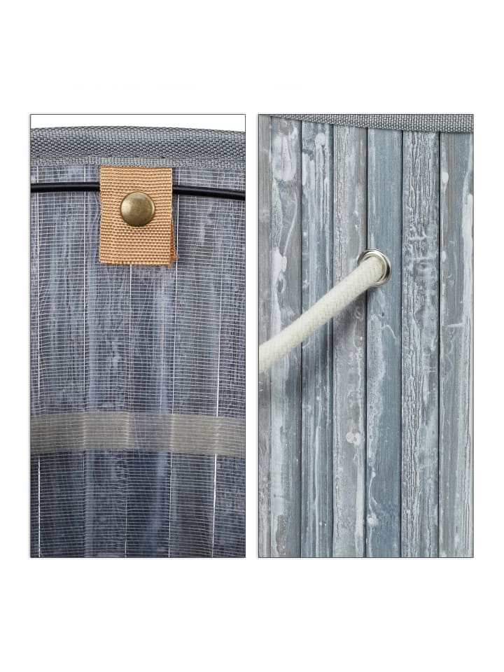 relaxdays Wäschekorb in Grau - (H)63 x Ø40 cm günstig kaufen onesize
