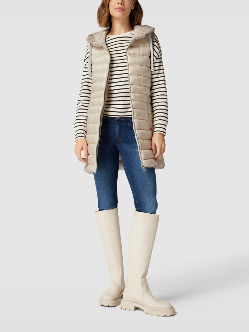 Steppweste mit Label-Details in sand
