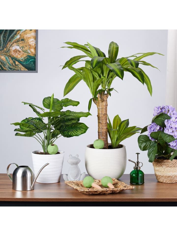 relaxdays 4 x Bewässerungskugeln in Terrakotta/ Grün günstig kaufen onesize