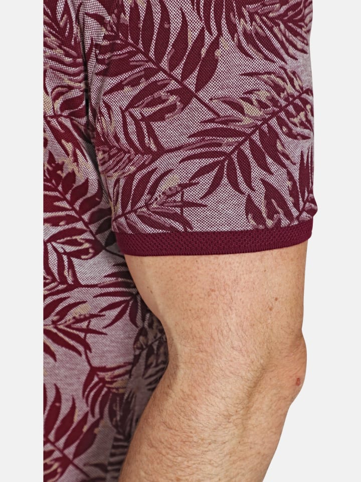 Charles Colby Poloshirt EARL ANGUS in rot gemustert günstig kaufen