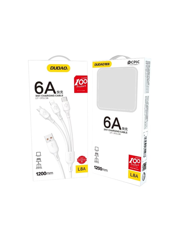 COFI 1453 USB-Kabel Ladekabel – USB C / Micro-USB / iPhone-Anschluss 480 Mbit/s in Weiß günstig kaufen onesize
