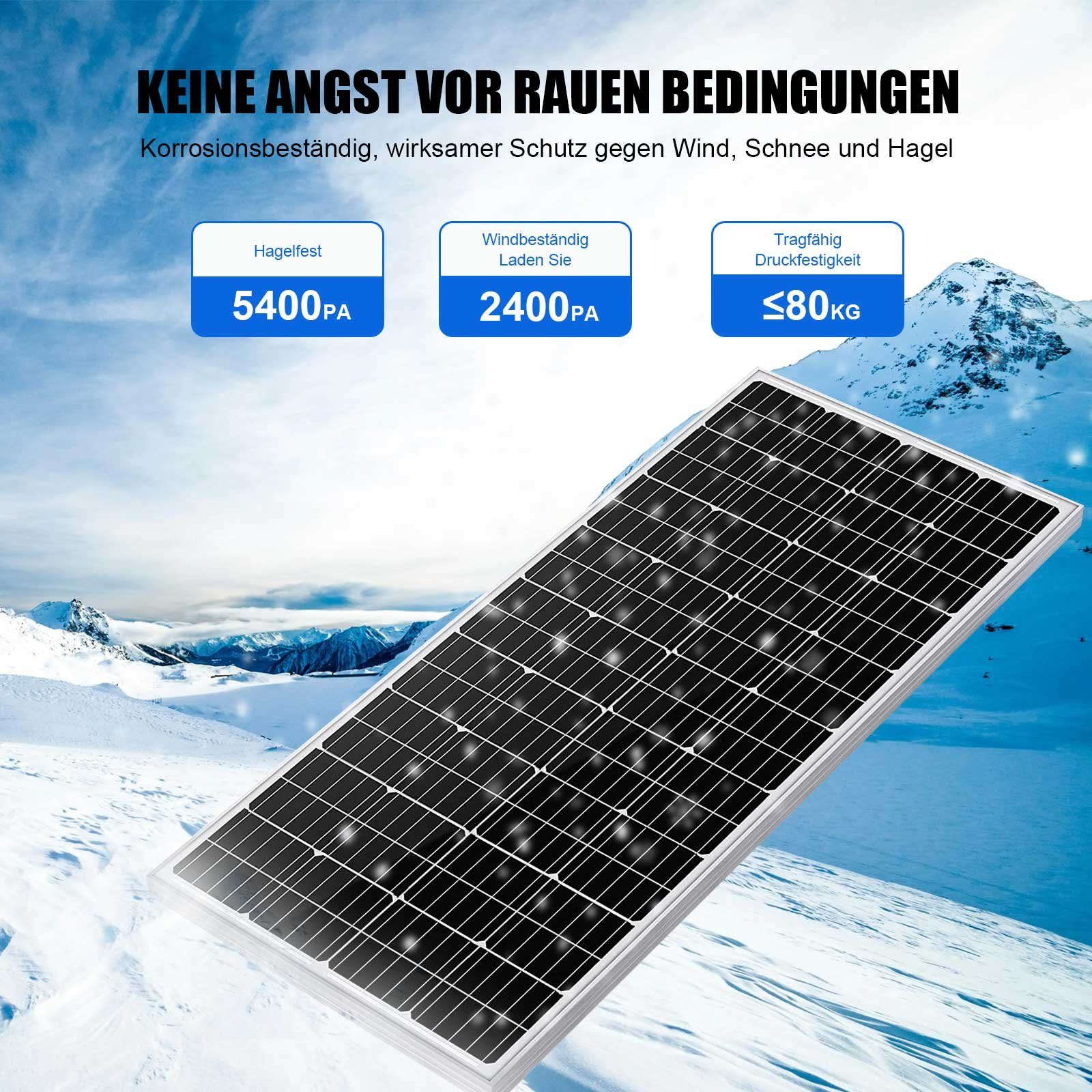 GLIESE Solarmodul 100 Watt 12 Volt Mono Solarpanel, 100,00 W, Monokristallin, (Set, 100W Solarmodul)