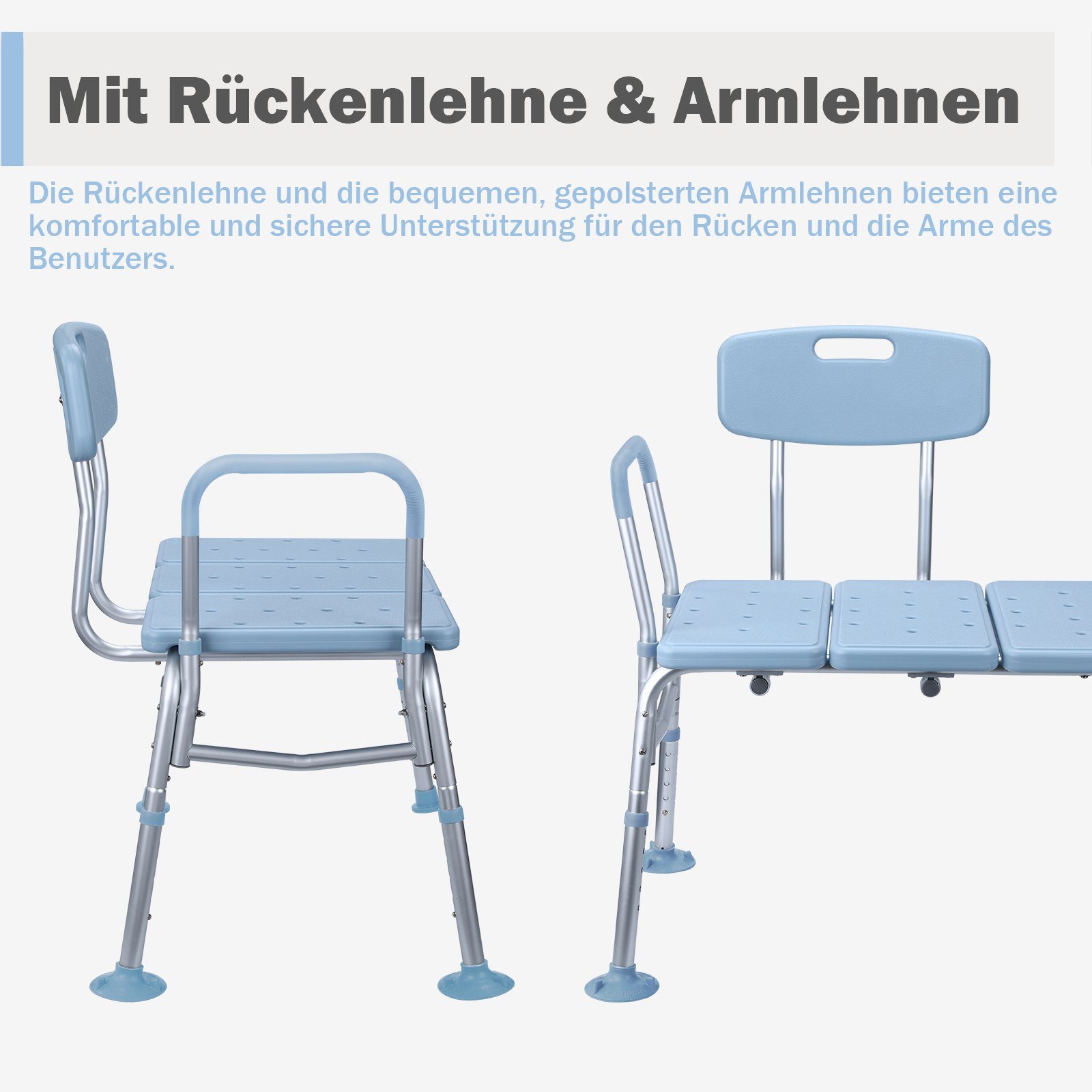 UISEBRT Badewannensitz Duschstuhl für Badewanne, belastbar bis 150 kg