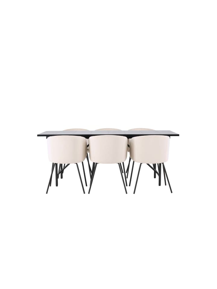 ebuy24 Essgruppe Astrid 9 (7-teilig) Schwarz 90 x 200 cm günstig kaufen onesize