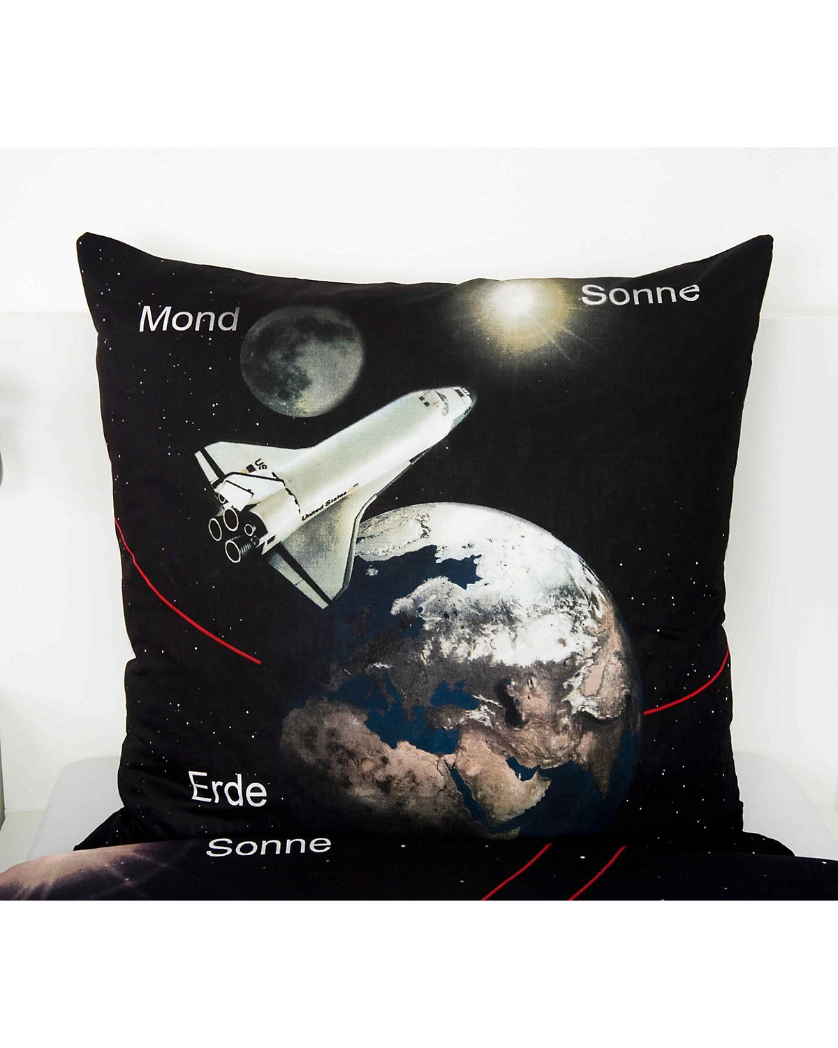 Kinder-Wendebettwäsche Unser Sonnensystem, Linon, 135 x 200 + 80 x 80 cm