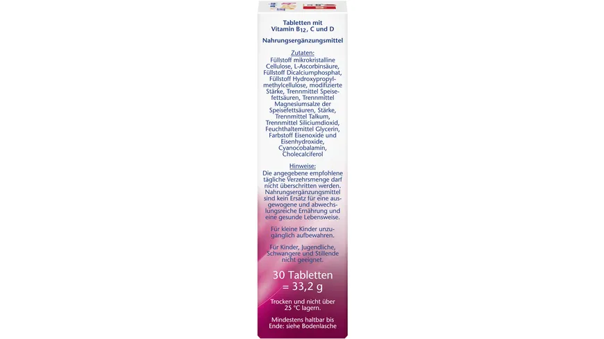 Doppelherz B12 + C + D3 Energie + Immun Depot 30 Tabletten
