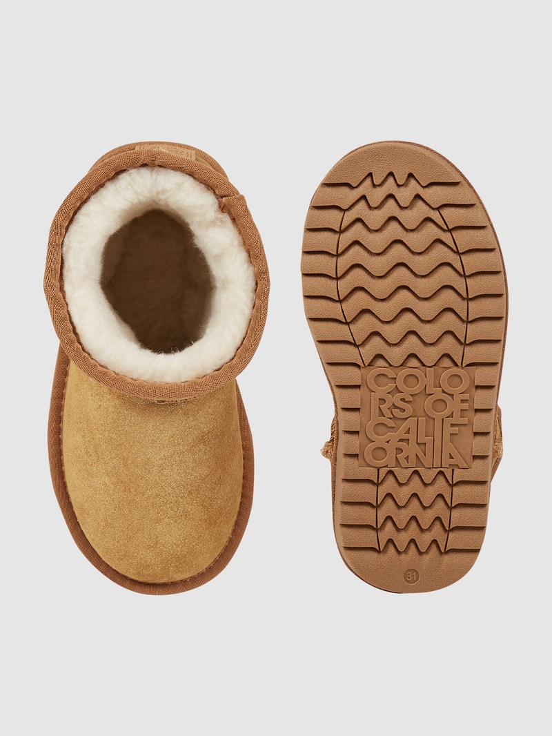 Boots aus Veloursleder in camel