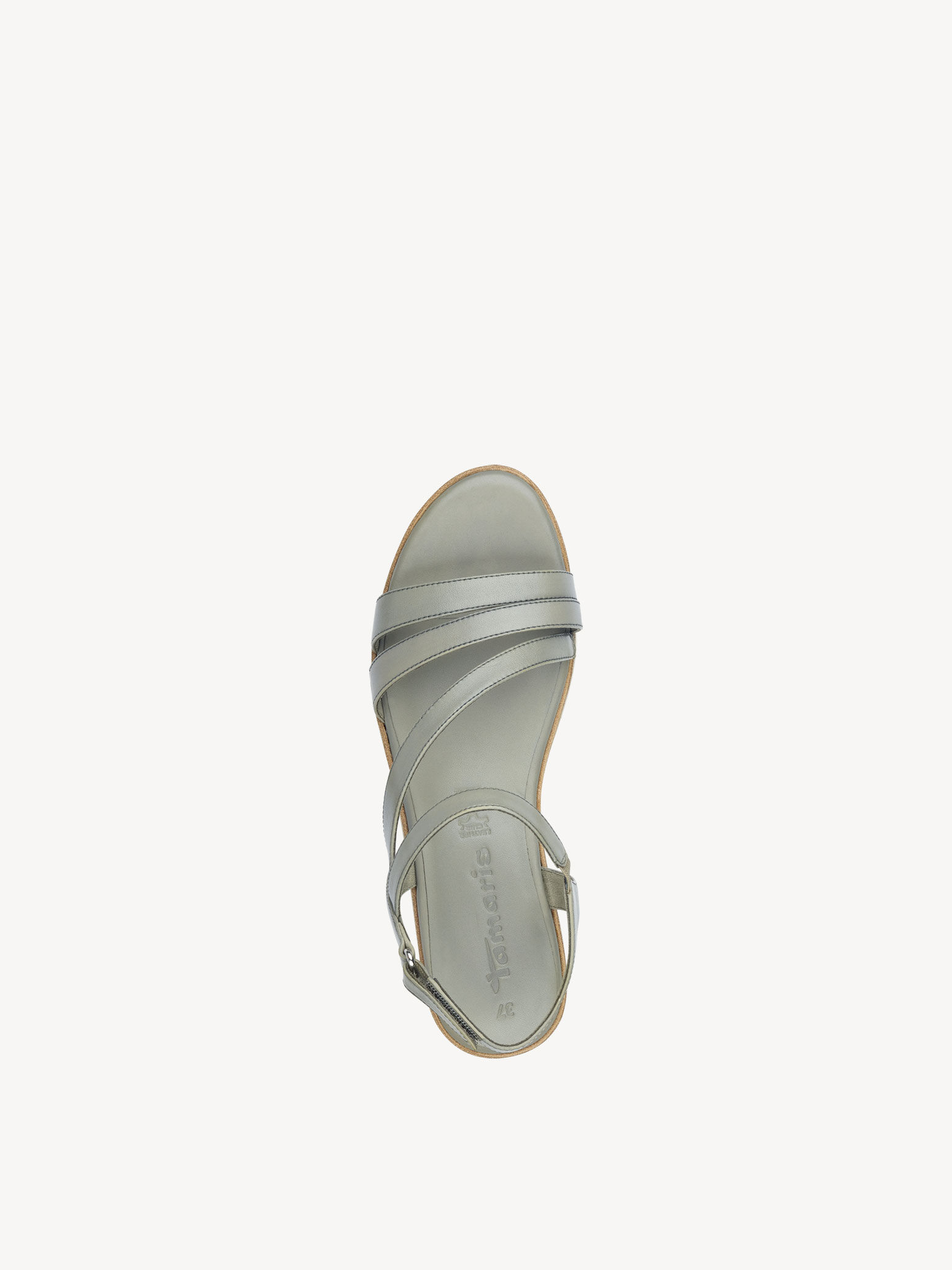 Sandale à talon en cuir - vert