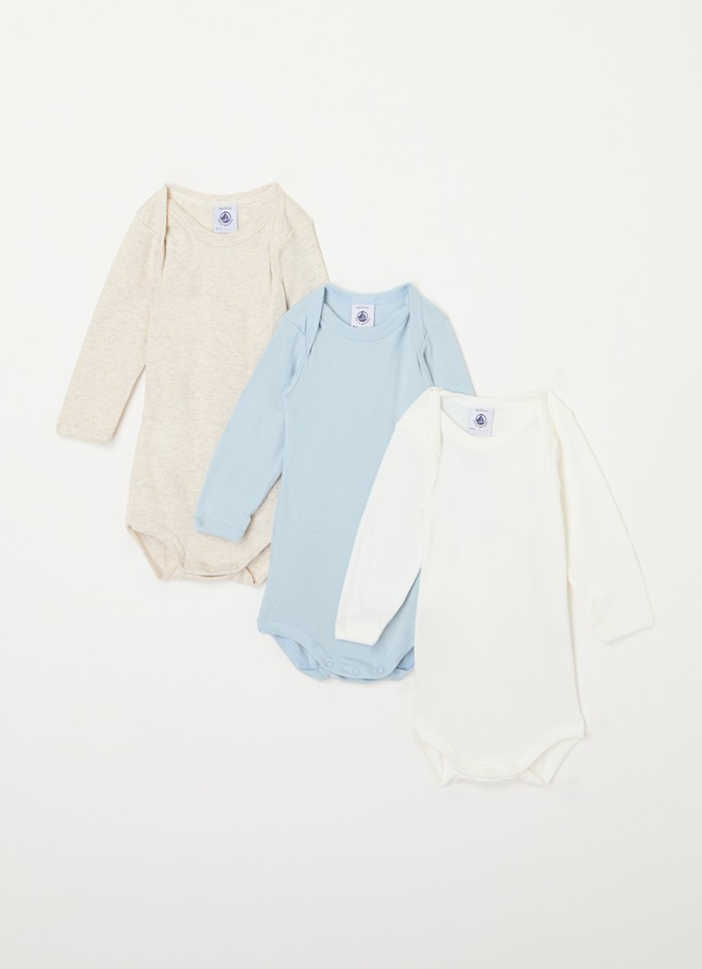 Petit Bateau set de 3 salopete din bumbac organic
