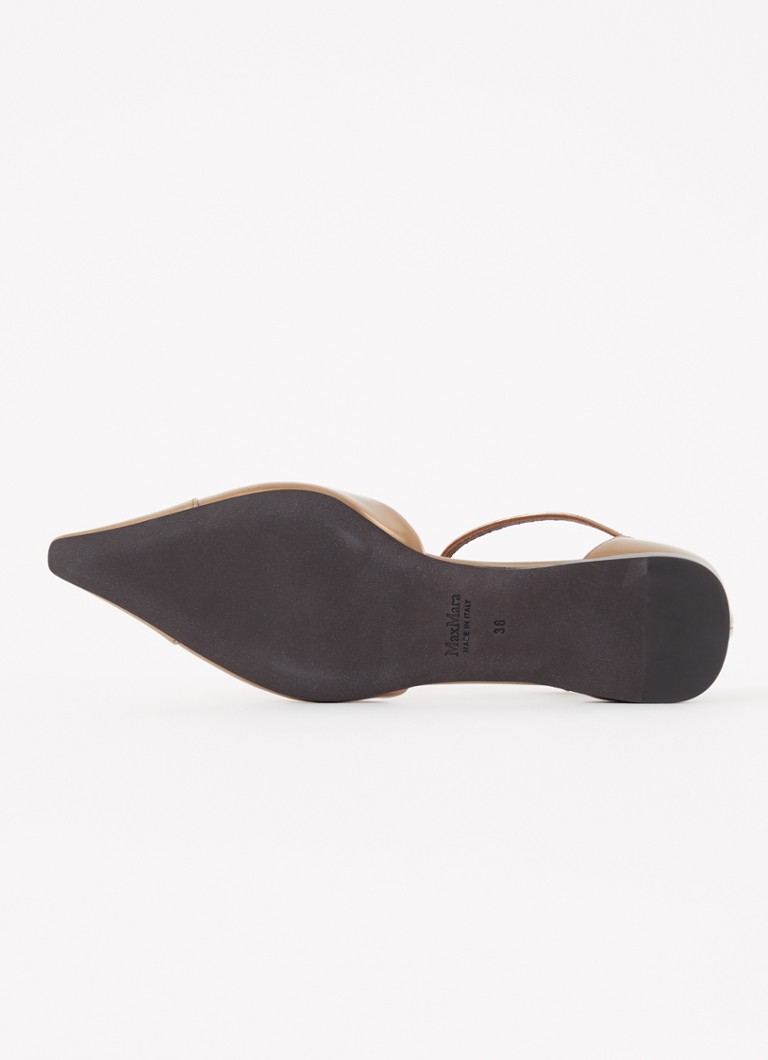 Balerini MaxMara din piele de vițel cu finisaj metalic.