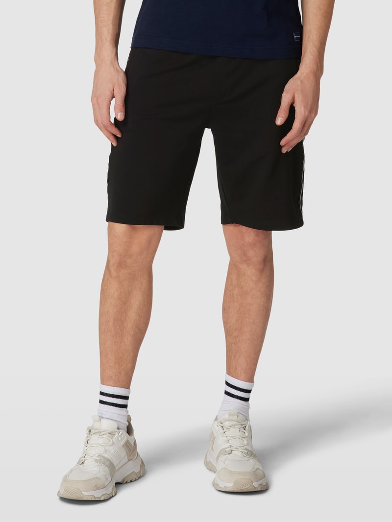 Sweatshorts mit Galonstreifen in schwarz