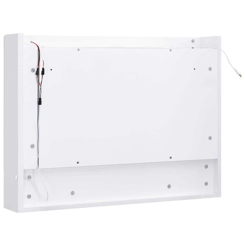 vidaXL Badezimmerspiegelschrank LED-Bad-Spiegelschrank Weiß 80x15x60 cm MDF (1-St)