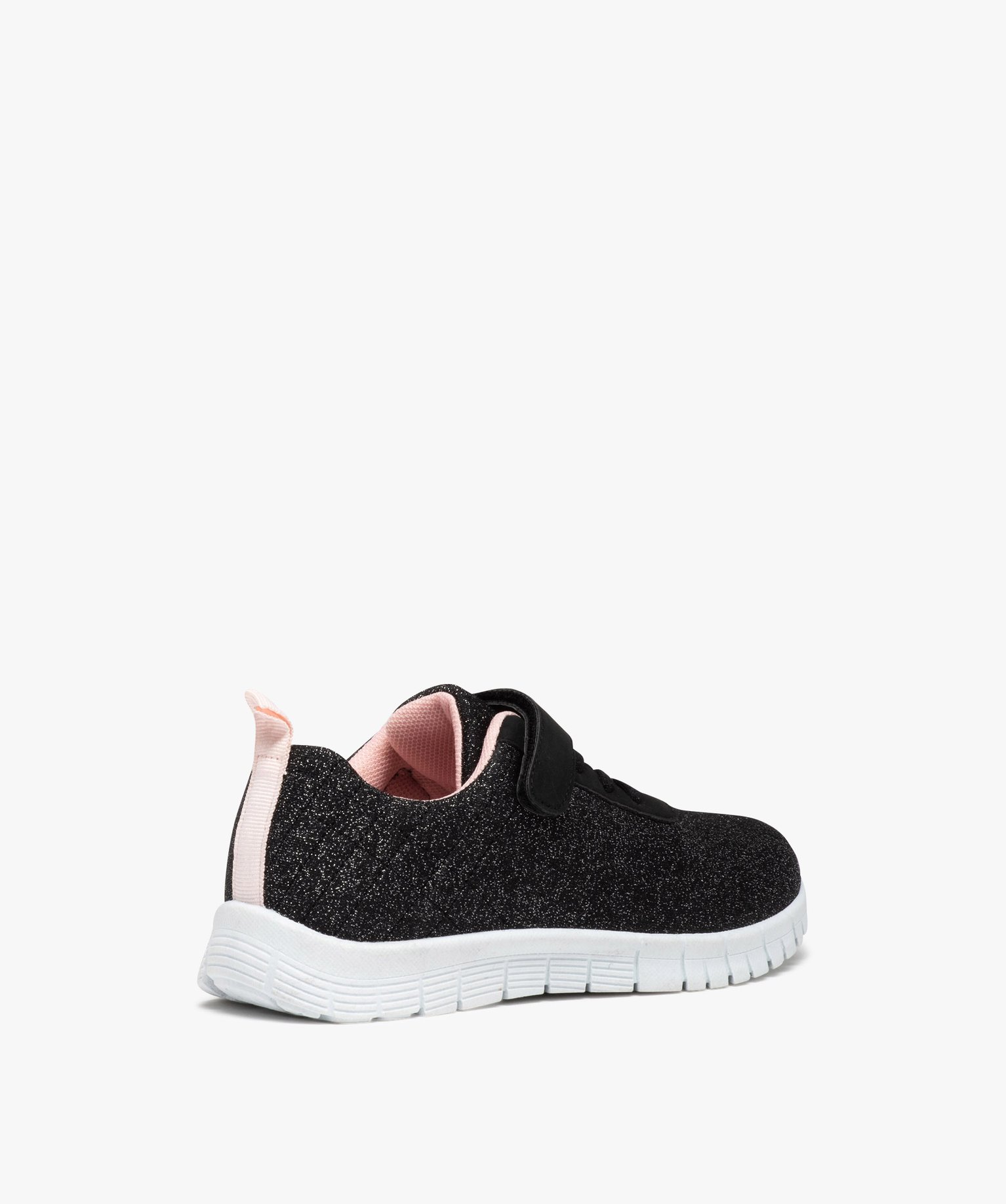 Baskets pailletées fille avec fermeture scratch noir | GEMO