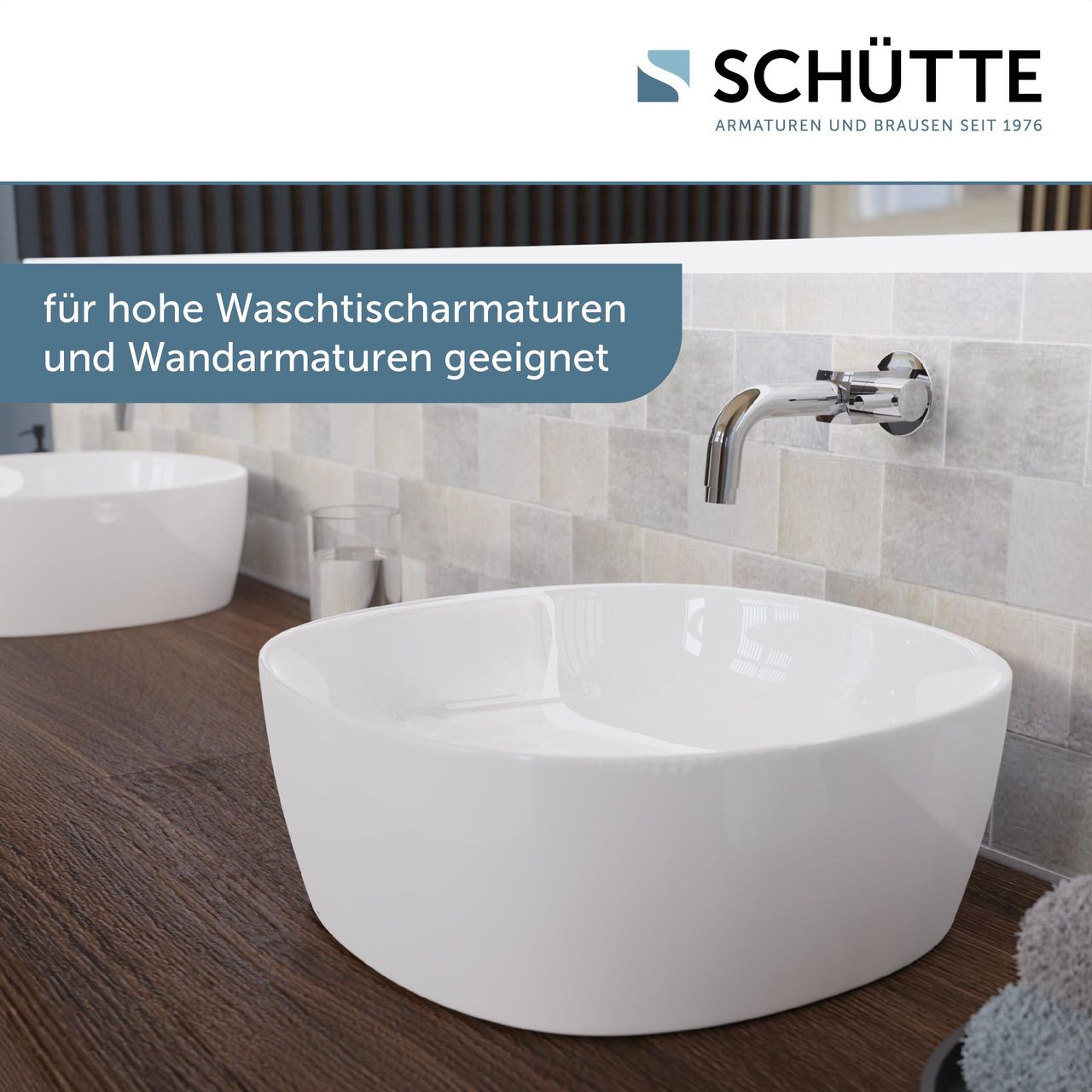 Schütte Aufsatzwaschbecken TASSONI CUBE, freistehendes Waschbecken 44 cm