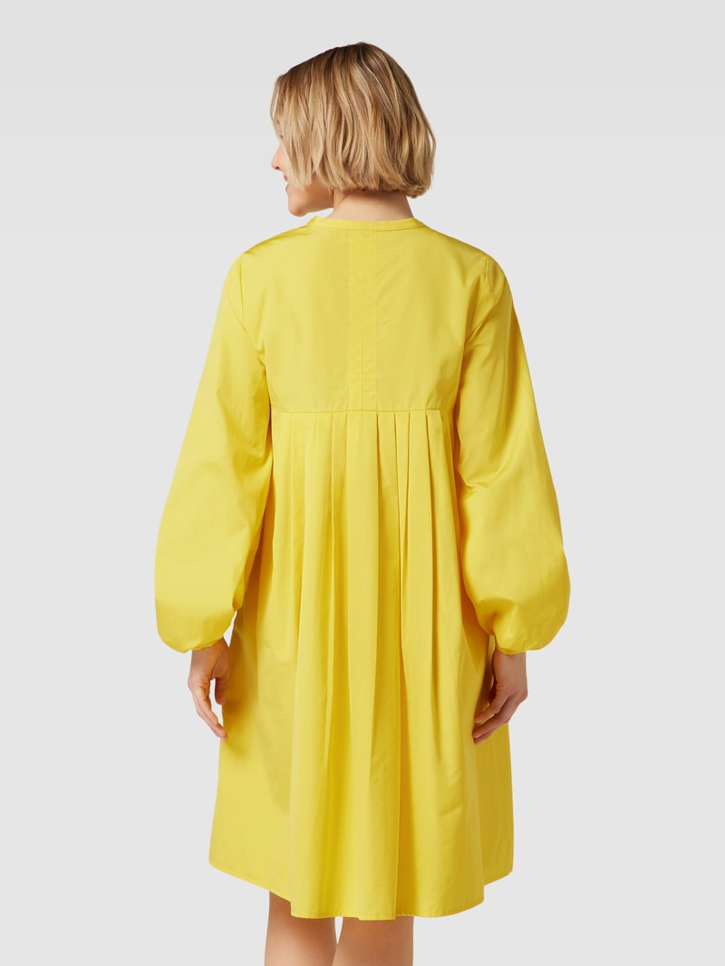 Knielanges Kleid mit Ballonärmeln Modell 'Lindy' in gelb
