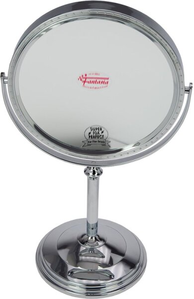 Fantasia Stellspiegel, Metall, silber, Höhe 37 cm, Ø 20 cm, 10-fach Vergrößerung Kosmetikspiegel